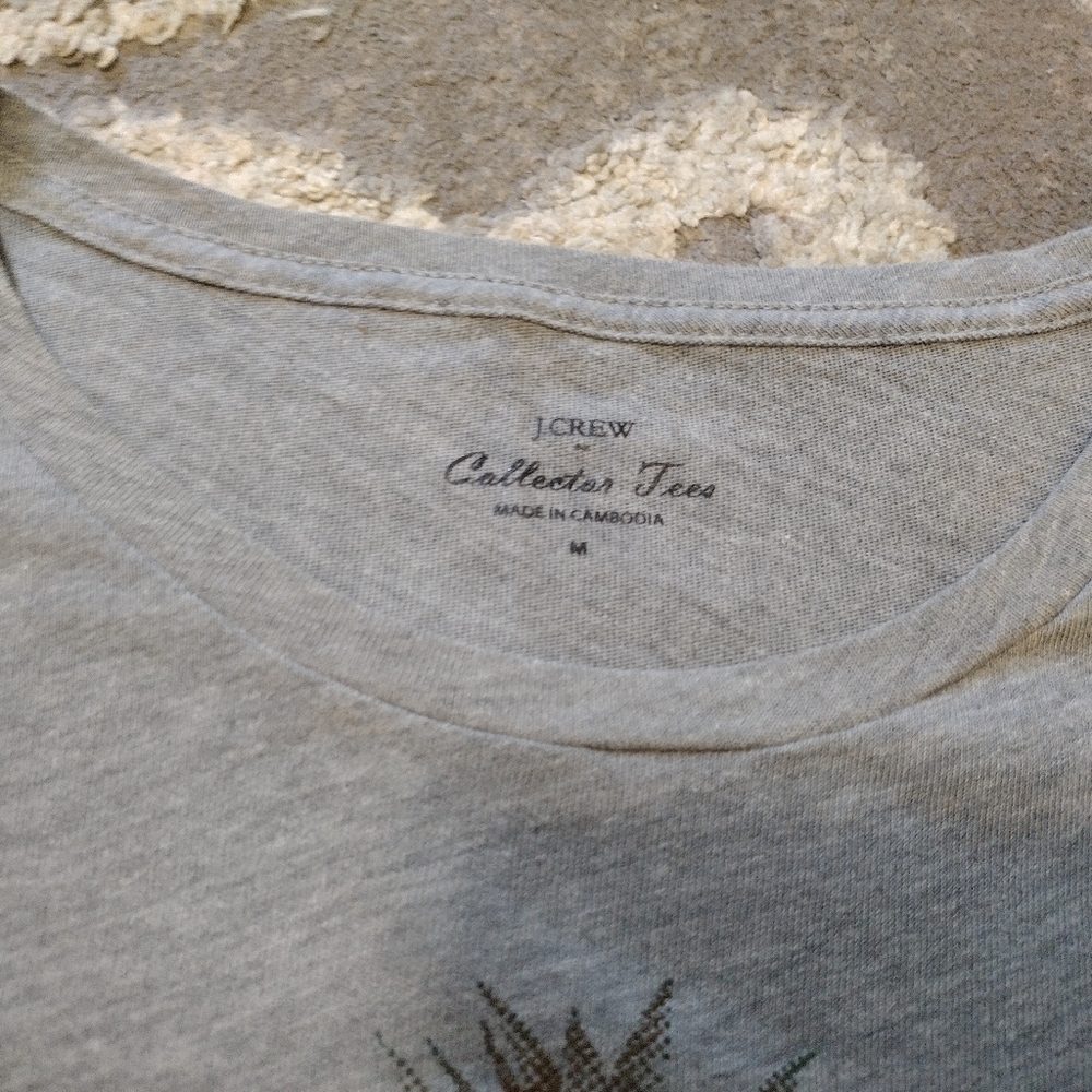 J. Crew Gray Pineapple Tee - Picture 2 of 3